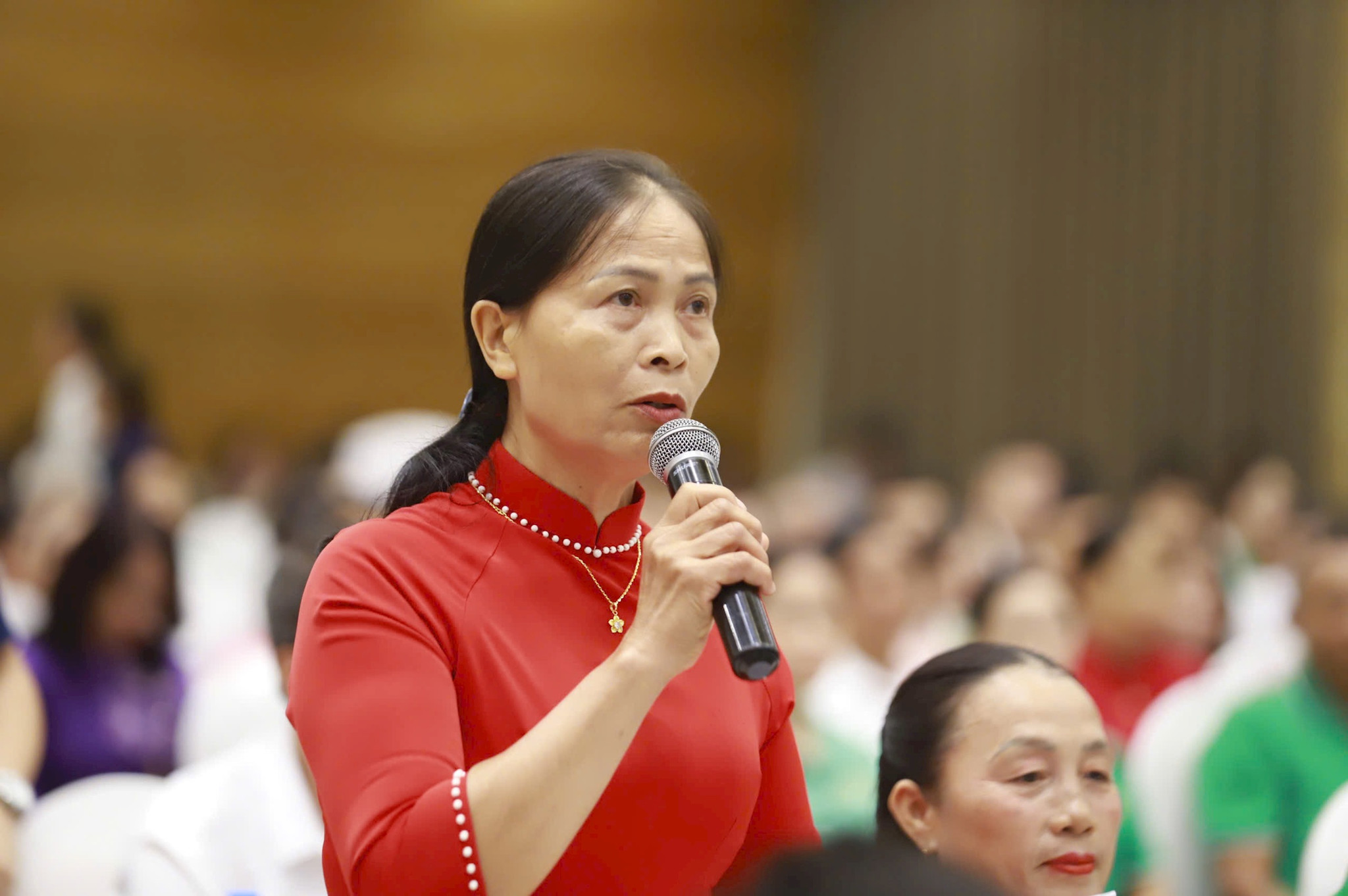 Hội viên nông dân nêu