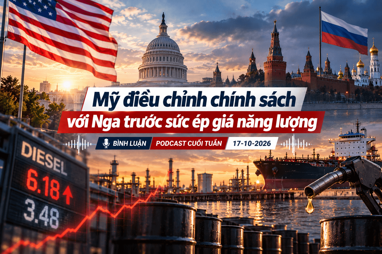 [PODCAST BÌNH LUẬN]: Mỹ điều chỉnh chính sách với Nga trước sức ép giá năng lượng
