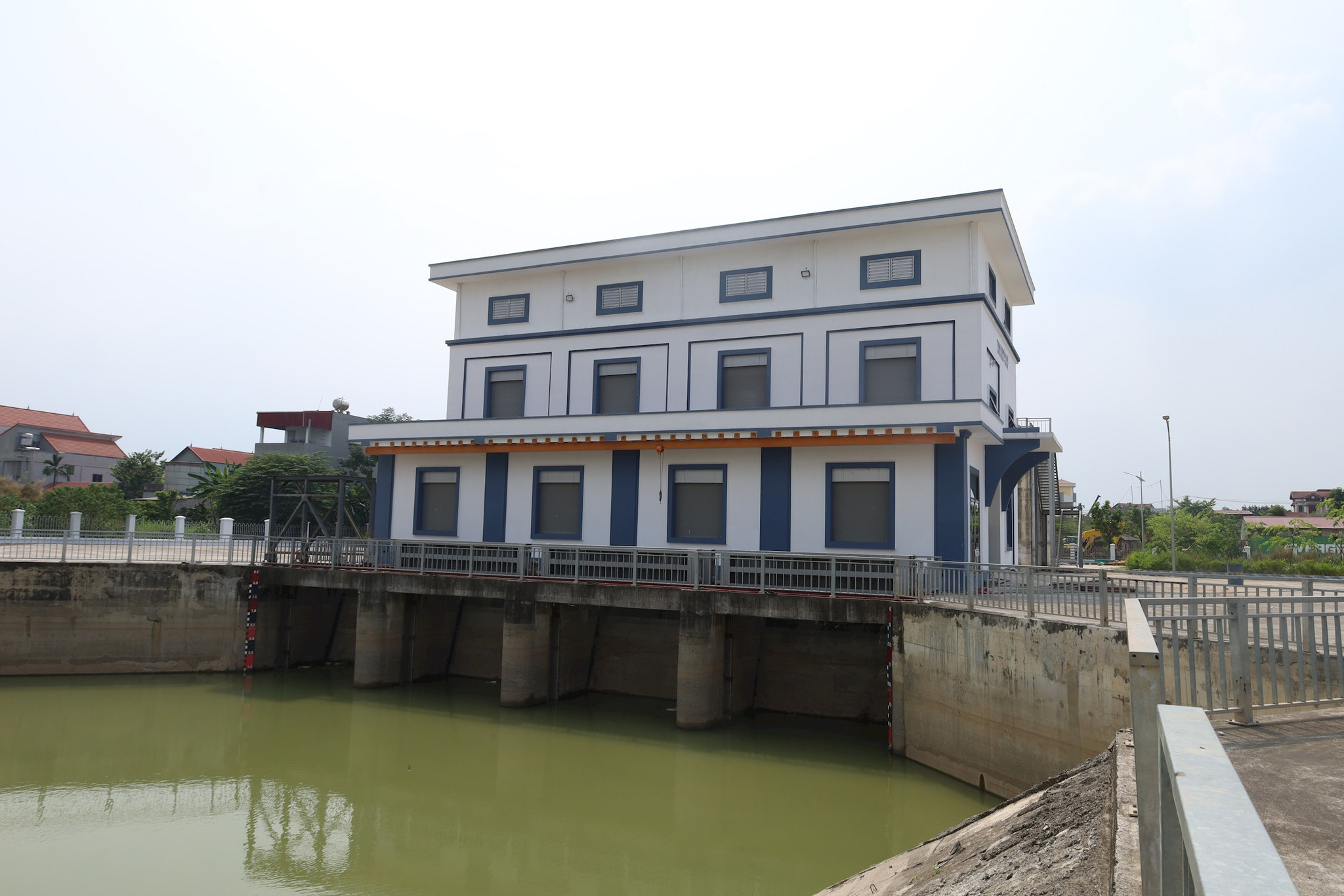 Phần thủy công trạm bơm Văn Khê đã hoàn thành. Ảnh: Kim Nhuệ