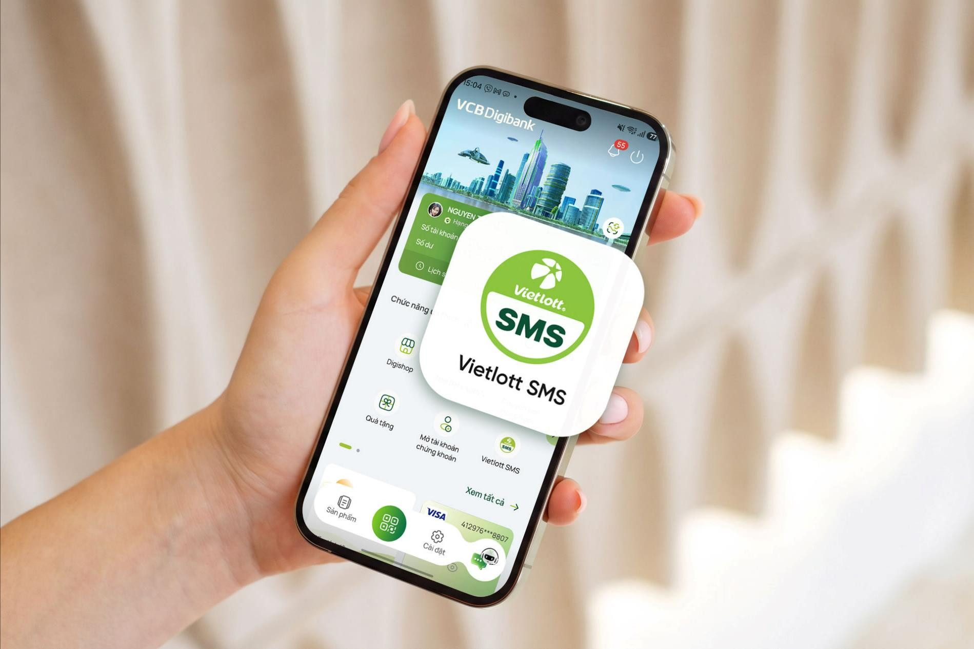 Hội “xin vía” chú ý: Vietlott SMS có quà 30.000 đồng đón người mới trên VCB Digibank