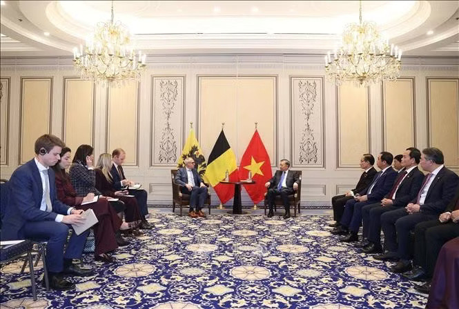 Tổng Bí thư, Chủ tịch nước Tô Lâm tiếp Bộ trưởng, Thủ hiến vùng Flanders, ông Matthias Diependaele. Ảnh: Thống Nhất/TTXVN