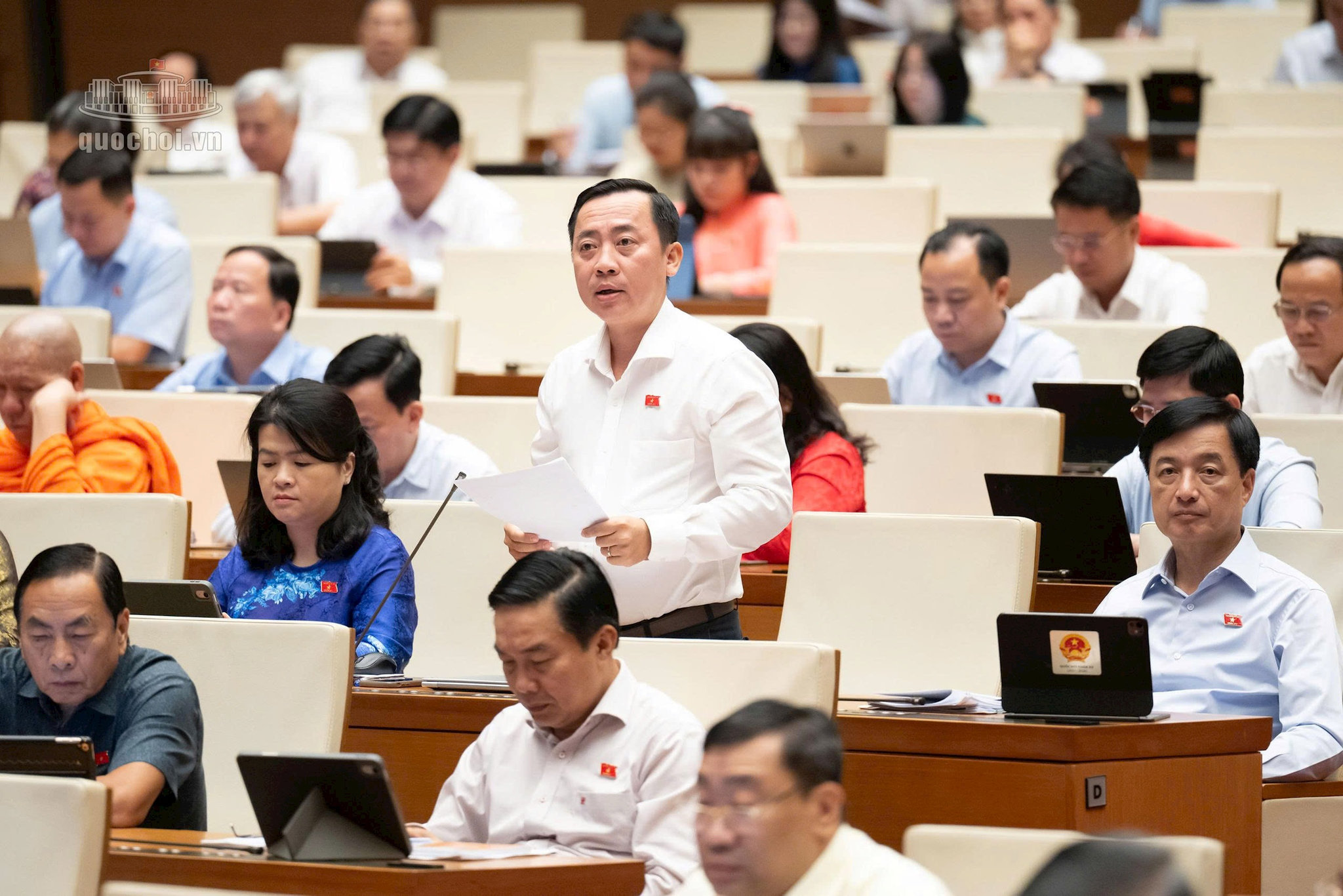 Đại biểu Đào Chí Nghĩa (Đoàn thành phố Cần Thơ) tham gia thảo luận. Ảnh: quochoi.vn