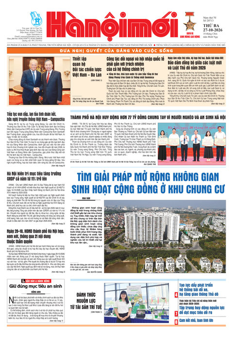 Trang nhất HNM Hằng ngày - Số 20713 [27/10/2026]