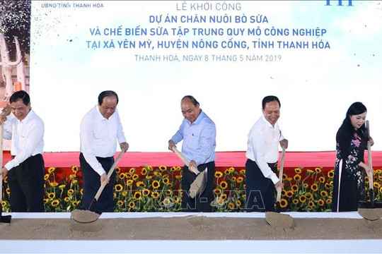 Thủ tướng dự lễ khởi công Dự án chăn nuôi bò sữa và chế biến sữa tại Thanh Hóa