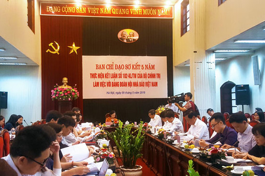 Ban Chỉ đạo sơ kết 5 năm thực hiện Kết luận số 102-KL/TƯ làm việc với Hội Nhà báo Việt Nam
