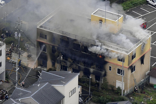 Hiện trường vụ cháy lớn ở xưởng phim Nhật Bản khiến 10 người thiệt mạng
