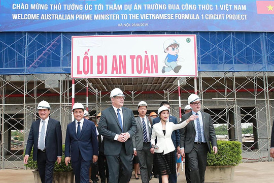 Thủ tướng Australia ấn tượng với công trình trường đua F1 Việt Nam