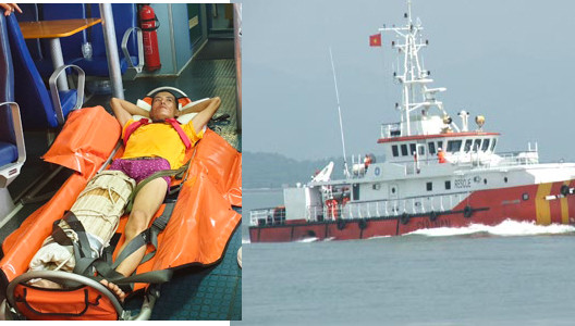 Cấp cứu kịp thời thuyền viên Trung Quốc bị nạn trên biển