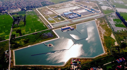 Hình ảnh nhà máy nước có quy mô lớn nhất miền Bắc tại Hà Nội