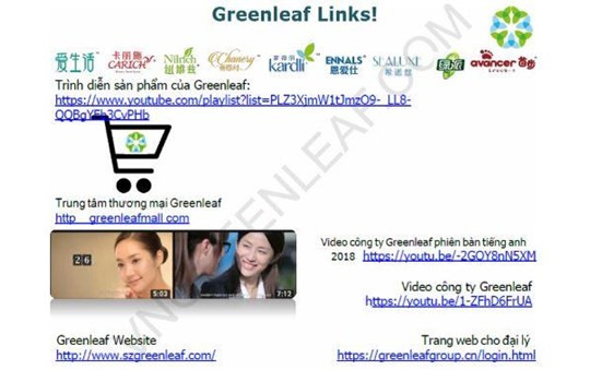 Cảnh báo mạng lưới đa cấp không phép của Greenleaf
