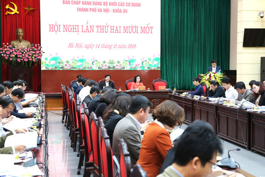 Đảng ủy Khối các cơ quan TP Hà Nội họp bàn về Dự thảo Báo cáo chính trị