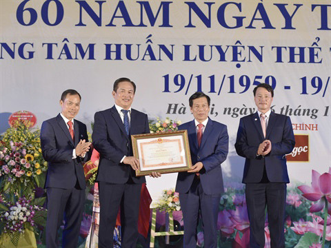 Trung tâm Huấn luyện thể thao quốc gia Hà Nội được nhận Bằng khen của Thủ tướng Chính phủ