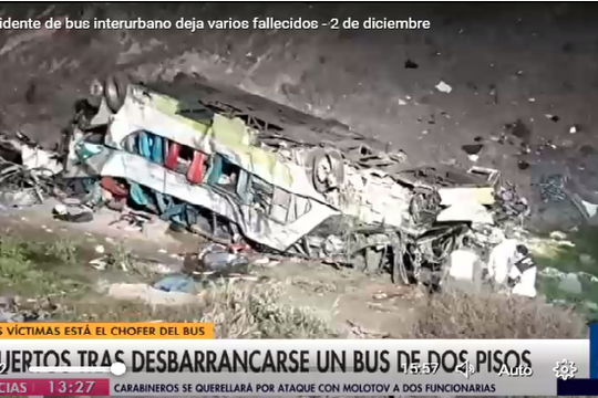 Xe khách rơi xuống vực sâu ở Chile, ít nhất 21 người thiệt mạng