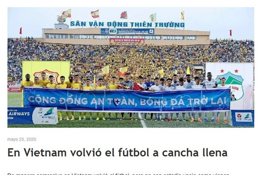 Báo chí thế giới ấn tượng với sự trở lại của bóng đá Việt Nam