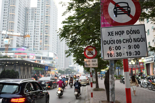 Những tuyến phố của Hà Nội cấm taxi, xe hợp đồng từ ngày 15-9