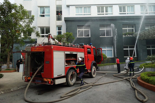 Huyện Thường Tín diễn tập phương án phòng cháy, chữa cháy và cứu nạn, cứu hộ