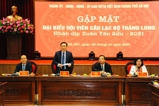 Thường trực Thành ủy Hà Nội gặp mặt đại biểu hội viên Câu lạc bộ Thăng Long