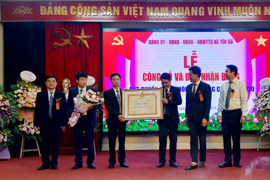 Xã Yên Sở đón nhận danh hiệu đạt chuẩn nông thôn mới nâng cao