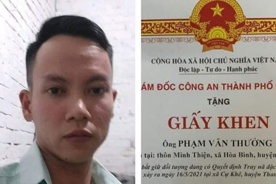 Công an thành phố Hà Nội khen thưởng công dân tham gia bắt đối tượng truy nã đặc biệt