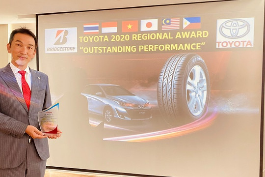 Bridgestone nhận “Giải thưởng nhà cung cấp xuất sắc toàn diện khu vực châu Á - Thái Bình Dương năm 2020” từ Toyota