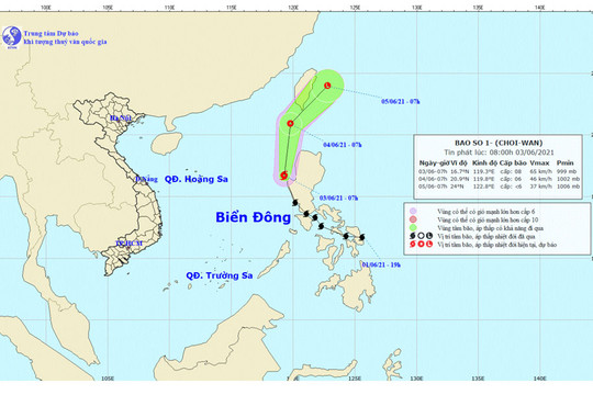 Bão Choi-Wan trở thành cơn bão số 1 trên Biển Đông năm 2021