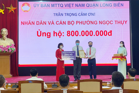 Quận Long Biên: Hơn 19 tỷ đồng ủng hộ Quỹ vắc xin và công tác phòng, chống Covid-19