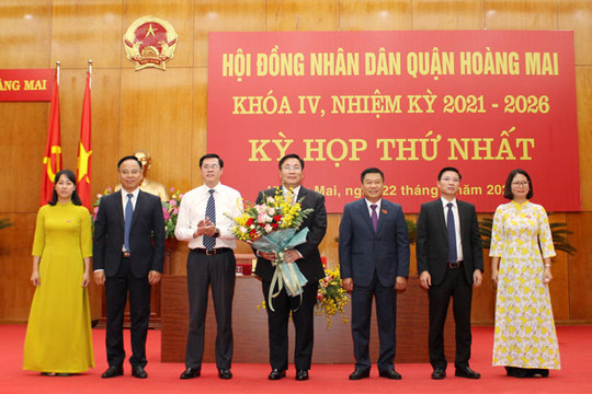 Bầu các chức danh chủ chốt HĐND và UBND quận Hoàng Mai