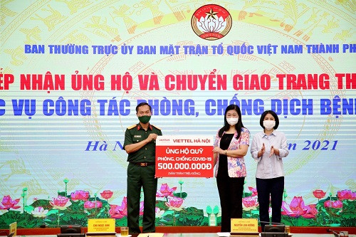 Viettel Hà Nội ủng hộ 500 triệu đồng phục vụ công tác phòng, chống dịch Covid-19