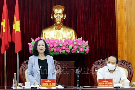 Trưởng ban Tổ chức Trung ương Trương Thị Mai: Lạng Sơn cần bảo đảm quốc phòng, an ninh, tập trung phát triển kinh tế cửa khẩu