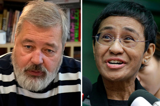 Giải Nobel Hòa bình 2021 vinh danh hai nhà báo Maria Ressa và Dmitry Muratov
