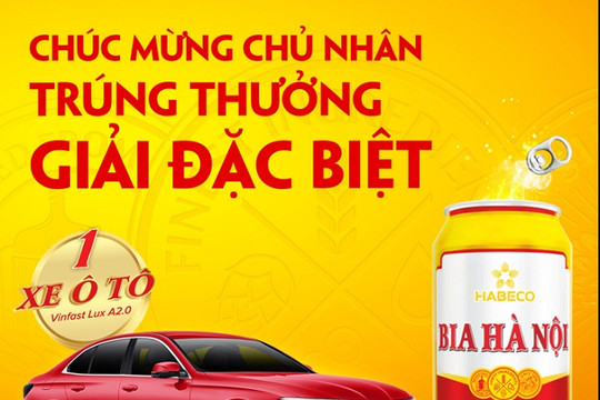 Bia Hà Nội công bố chủ nhân sở hữu xe ô tô Vinfast Lux A2.0 và nhiều giải thưởng giá trị khác