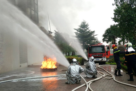 Diễn tập phòng cháy, chữa cháy và cứu nạn, cứu hộ tại huyện Thanh Trì