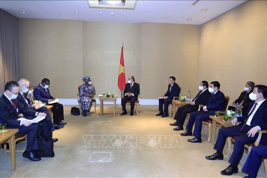 Chủ tịch nước Nguyễn Xuân Phúc tiếp Tổng Giám đốc Tổ chức Thương mại thế giới (WTO)