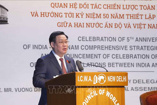 Chủ tịch Quốc hội Vương Đình Huệ dự lễ mít tinh kỷ niệm 5 năm quan hệ đối tác chiến lược toàn diện Việt Nam - Ấn Độ