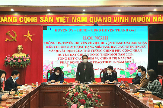 Huyện Thanh Oai được Chủ tịch nước tặng thưởng Huân chương Lao động hạng Ba
