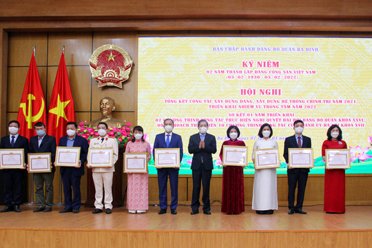 11 tổ chức cơ sở Đảng quận Ba Đình hoàn thành xuất sắc nhiệm vụ