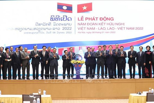 Thủ tướng Việt Nam và Thủ tướng Lào đồng chủ trì Lễ phát động Năm Đoàn kết Hữu nghị Việt Nam - Lào, Lào - Việt Nam 2022