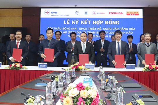 Ký hợp đồng EPC dự án Trạm biến áp 220kV Vĩnh Hảo và đường dây đấu nối