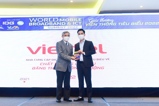 Viettel đạt giải thưởng Nhà cung cấp dịch vụ viễn thông tiêu biểu về chất lượng dịch vụ băng thông rộng di động