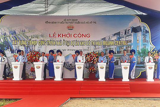 Khởi công xây dựng tổ hợp nhà ở tại dự án HUD Me Linh Central