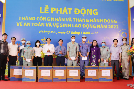 Phát động Tháng Công nhân và Tháng hành động về an toàn, vệ sinh lao động tại quận Hoàng Mai