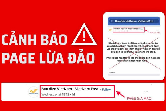 Cảnh báo giả mạo fanpage Bưu điện Việt Nam để lừa đảo khách hàng