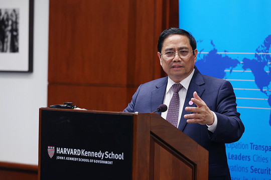 Thủ tướng Phạm Minh Chính phát biểu tại Đại học Harvard (Hoa Kỳ) về xây dựng nền kinh tế độc lập, tự chủ