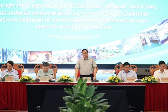 Thủ tướng Phạm Minh Chính chủ trì Hội nghị tổng kết thực hiện Nghị quyết số 10-NQ/TW tại Tây Nguyên