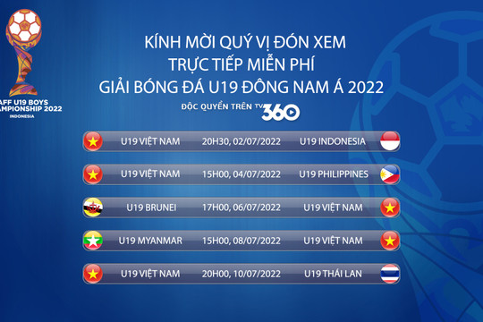 Viettel sở hữu bản quyền phát sóng Giải vô địch bóng đá U19 Đông Nam Á 2022