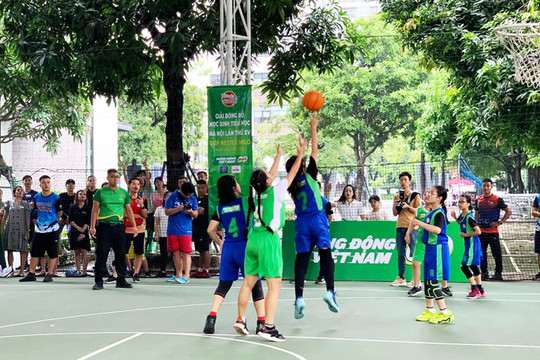 Trường Tiểu học Ngô Quyền và Vinschool vô địch Giải bóng rổ học sinh tiểu học Hà Nội 2022