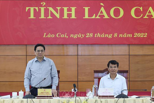 Thủ tướng Phạm Minh Chính: Thúc đẩy kinh tế cửa khẩu trở thành điểm đột phá về kinh tế của tỉnh Lào Cai và của vùng