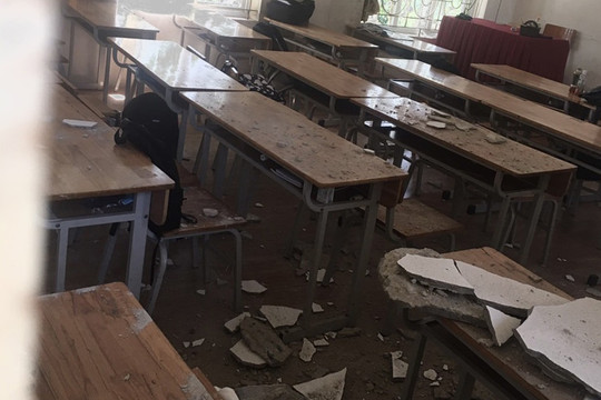Vữa trần bị rơi tại huyện Mê Linh: Yêu cầu rà soát toàn bộ cơ sở vật chất trường học