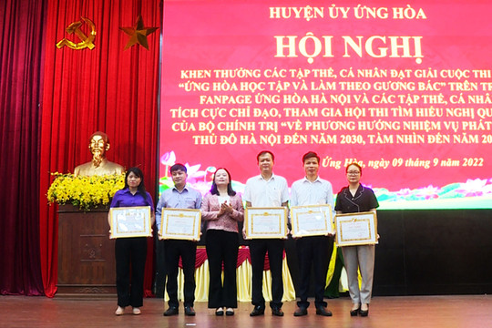 Huyện Ứng Hòa tổng kết, trao giải cuộc thi về học tập và làm theo gương Bác