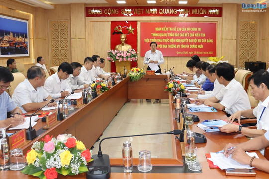 Thông qua Dự thảo báo cáo kết quả kiểm tra đối với Ban Thường vụ Tỉnh ủy Quảng Ngãi, Bạc Liêu, Đồng Tháp